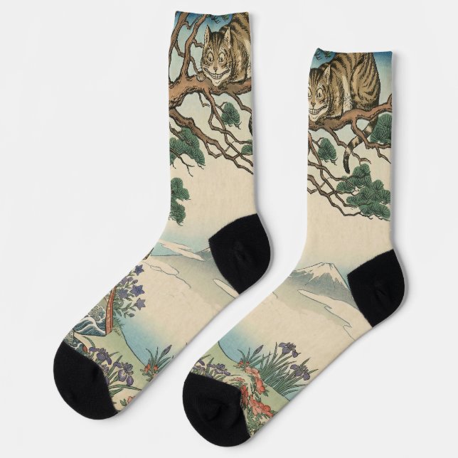 Alice Lost in Japan | Ukiyo-e Mad Journey Socken (Linkes Detail)