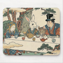Alice Lost in Japan | Ukiyo-e Mad Tea Party Mousepad