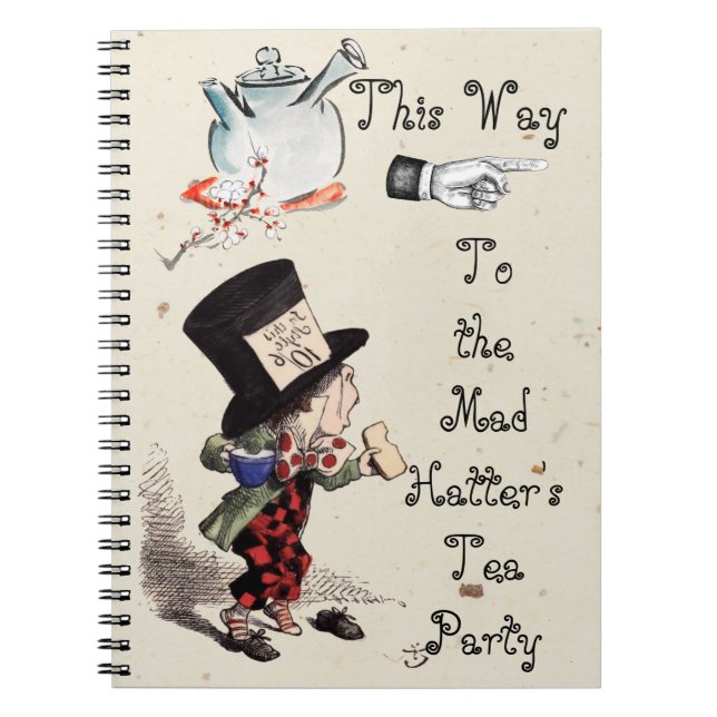 Alice - Mad Hatter Tea Party 1865 Notizblock (Vorderseite)