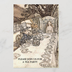 Alice Mad Hatter Tea Party 2 Vorlage Einladung