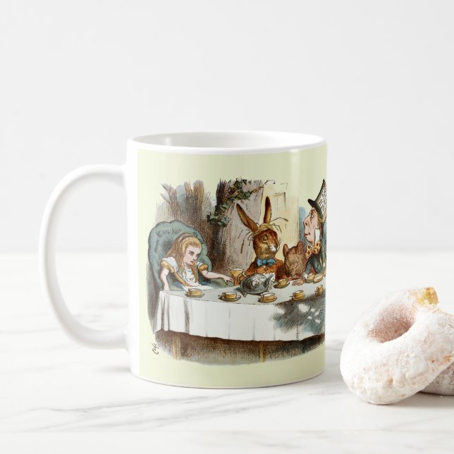 Alice Mad Hatter Tea Party Kaffeetasse (Mit Donut)