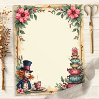 Alice Mad Hatter Teacup Stack Scrapbook