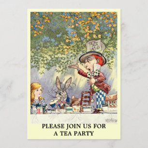 Alice Mad Hatter Teeparty-Einladungsvorlage Einladung