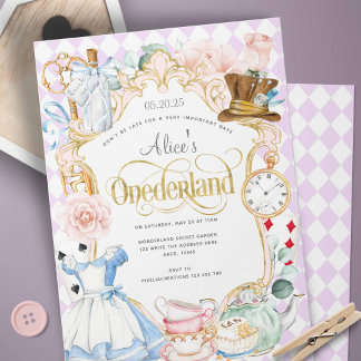 Alice mad hatter Wunderland Tee Party 1. Geburtsta Einladung
