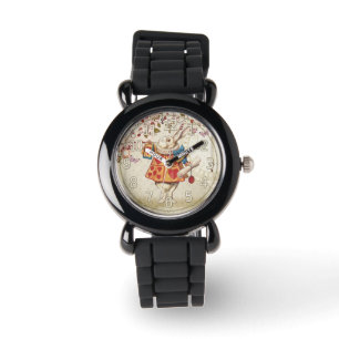 Alice-Märchenland-weiße Kaninchen-Uhr Armbanduhr