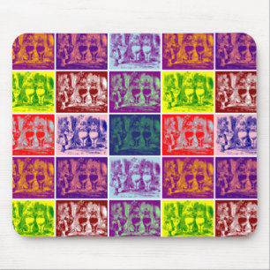 Alice Meeting Tweedledum und Tweedlededee Pop art Mousepad