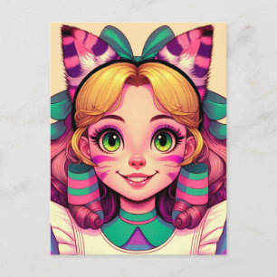 Alice mit Cheshire Cat Ears Postkarte