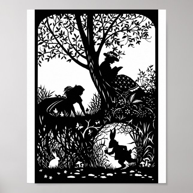 Alice mit dem Kaninchen Poster (Vorne)