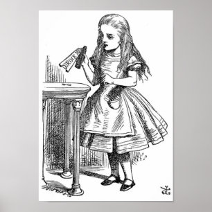 Alice mit der Flasche "Drink Me" Poster