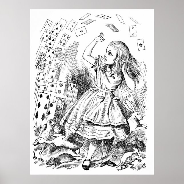 Alice mit Karten Poster (Vorne)