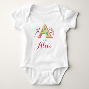 Alice Name Baby Girls Reveal Neugeborene Weihnacht Strampler