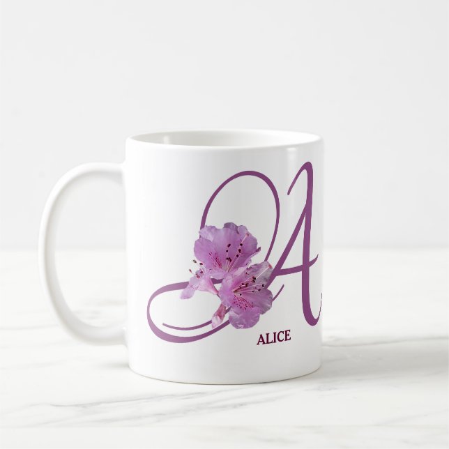 Alice-Name Rosa Rosa niedliches Mädchen Kaffeetasse (Links)