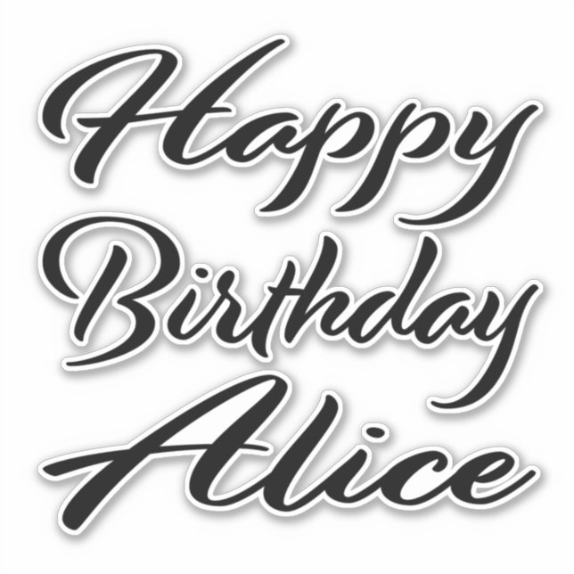 Alice Name Vorname black Sticker Geburtstag (Vorderseite)