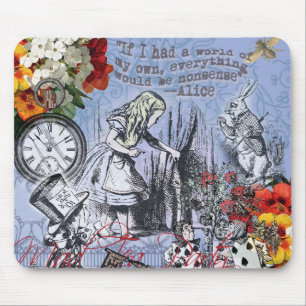 Alice Nonsense Vorhang Wunderland - Blau Mousepad