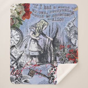 Alice Nonsense Vorhang Wunderland - Blau Sherpadecke