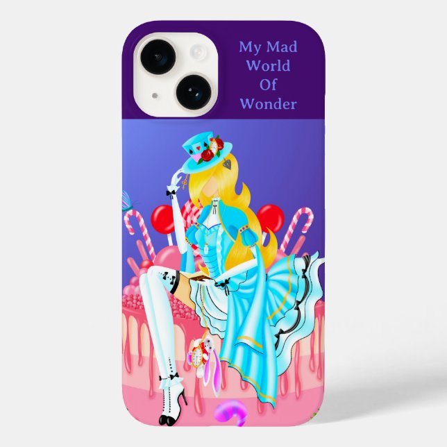 Alice on Birthday Cake wonderland art Case-Mate iPhone Hülle (Rückseite)