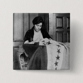Alice Paul, nähende Stimmrecht-Flagge, 1910s Button