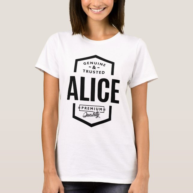 Alice Personalisiert Name Birthday T-Shirt (Vorderseite)