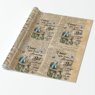Alice, Pilz und Jin, Vintage Wörterbuch-Kunst Geschenkpapier