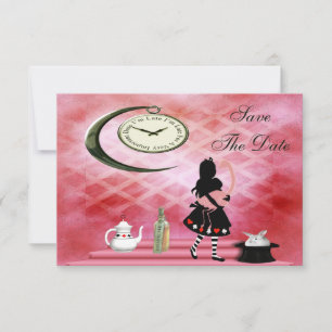 Alice & Pink Flamingo Wedding speichern das Datum Save The Date