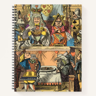 Alice Prozess des Herzbuben Vintage Notizbuch
