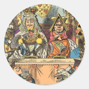 Alice Prozess des Herzbuben Vintage Runder Aufkleber