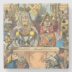 Alice Prozess des Herzbuben Vintage Steinuntersetzer