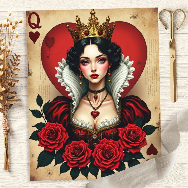 Alice Queen of Hearts Rose Scrapbook Paper (Von Creator hochgeladen)