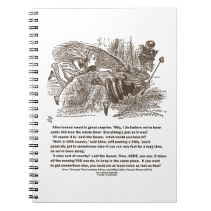Alice Red Queen Bleibe am gleichen Ort Notizblock