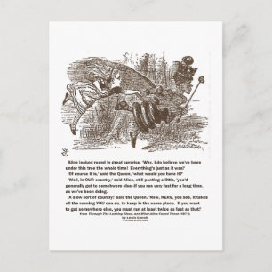 Alice Red Queen Bleibe am gleichen Ort Postkarte
