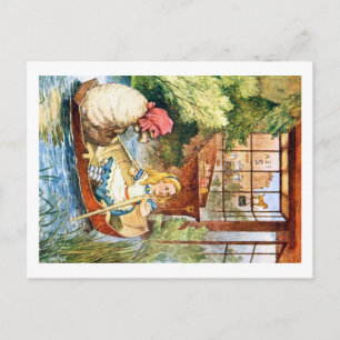 Alice sah zu, wie die alte Frau sich in ein Schaf Postkarte