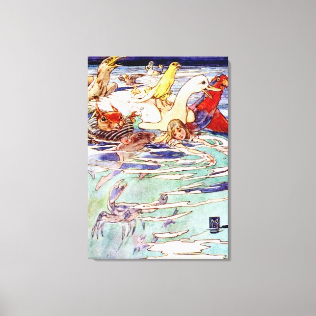 Alice Schwimmen Im Pool der Tränen im Wunderland Leinwanddruck (Vorderseite)