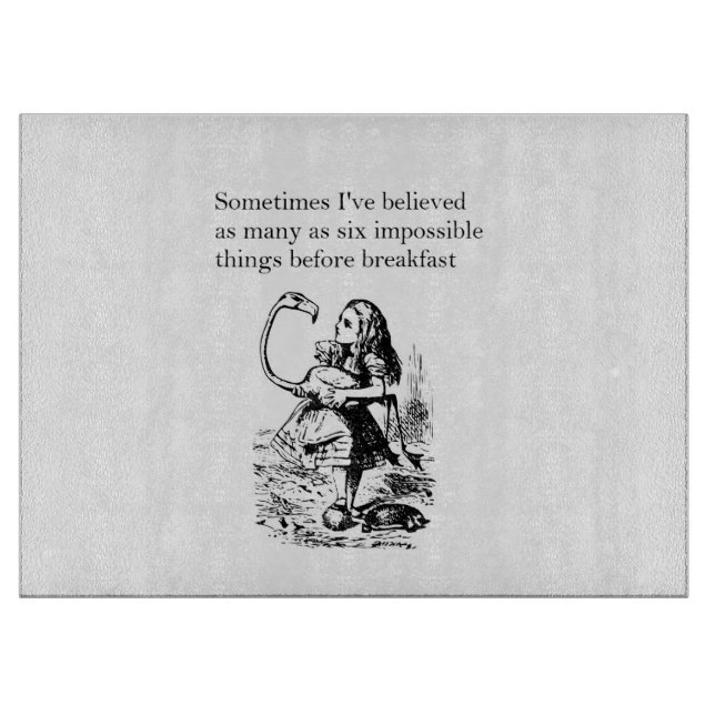 Alice, sechs unmögliche Sachen Schneidebrett (Vorderseite)