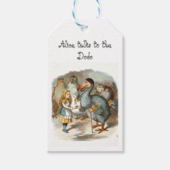 Alice spricht mit dem Dodo Geschenkanhänger (Vorderseite)