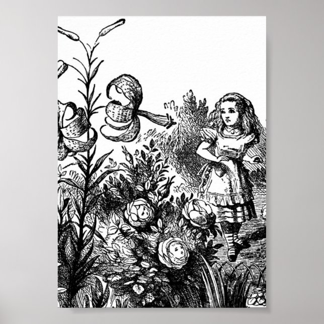 Alice spricht mit Garden-Blume Poster (Vorne)