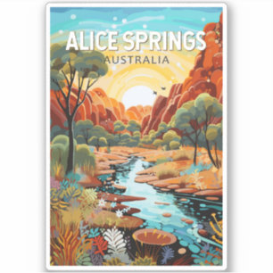 Alice Springs Australia Reisen Art Vintag Aufkleber