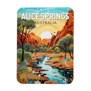 Alice Springs Australia Reisen Art Vintag Magnet