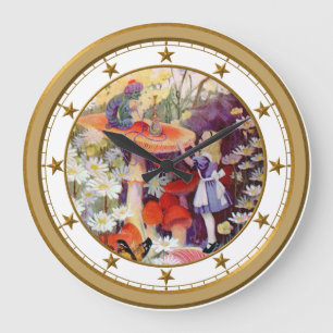 Alice sucht Rat von der Raupe Große Wanduhr