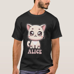 Alice Süße Kitty Katzen Design für Mädchen Name Al T-Shirt