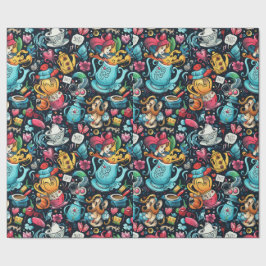 Alice Tea Party Theme Geschenkpapier