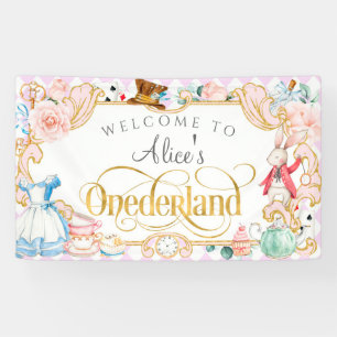 Alice Tee Party Onederland, Girl, erster Geburtsta Banner