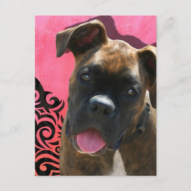 Alice the Boxer Pup von Jen Geraghty Postkarte (Vorderseite)