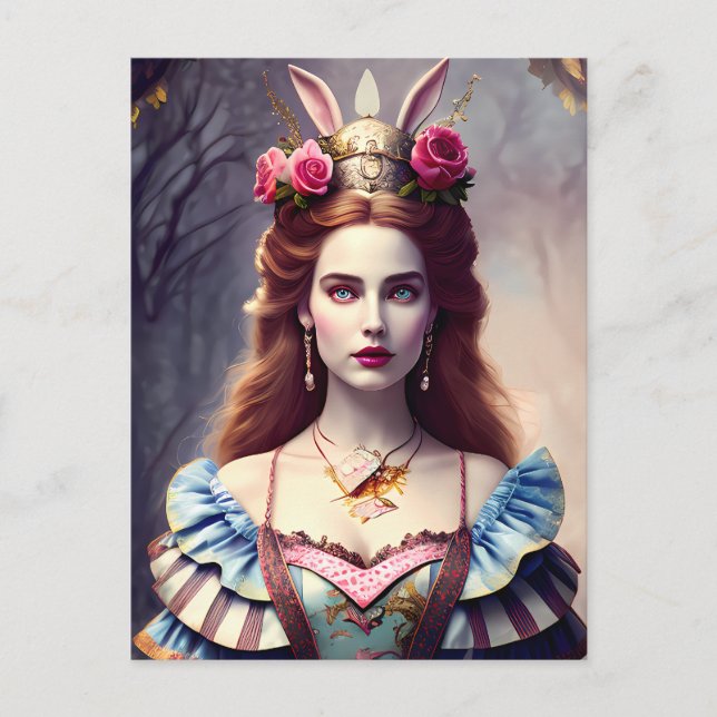 Alice the Rabbit Queen Postcard Postkarte (Vorderseite)
