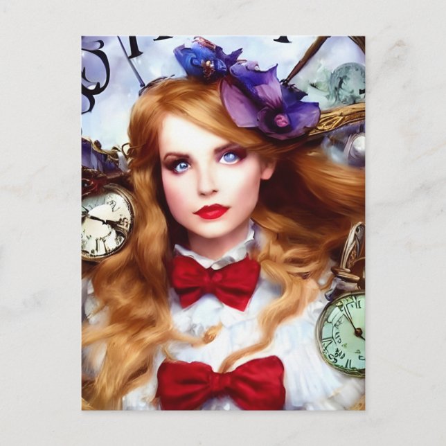 Alice Time Behalte das Verschieben von künstlerisc Postkarte (Vorderseite)