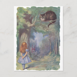 Alice trifft Cheshire Cat Postkarte