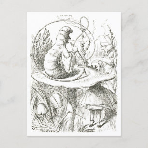 Alice trifft den Schmetterling Vintage-Illustratio Postkarte