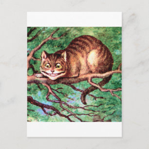 Alice trifft die Cheshire-Katze in Wonderland Postkarte