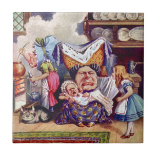 Alice trifft die Herzogin und das Pic-Baby Fliese