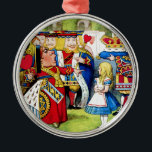 Alice trifft die Königin der Herzen im Märchenland Ornament Aus Metall<br><div class="desc">Alice trifft die Königin der Herzen im Märchenland</div>