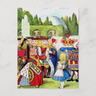 Alice trifft die Königin von Herzen in Wonderland Postkarte